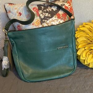 Green Leather Shoulder Hobo Bag Purse new